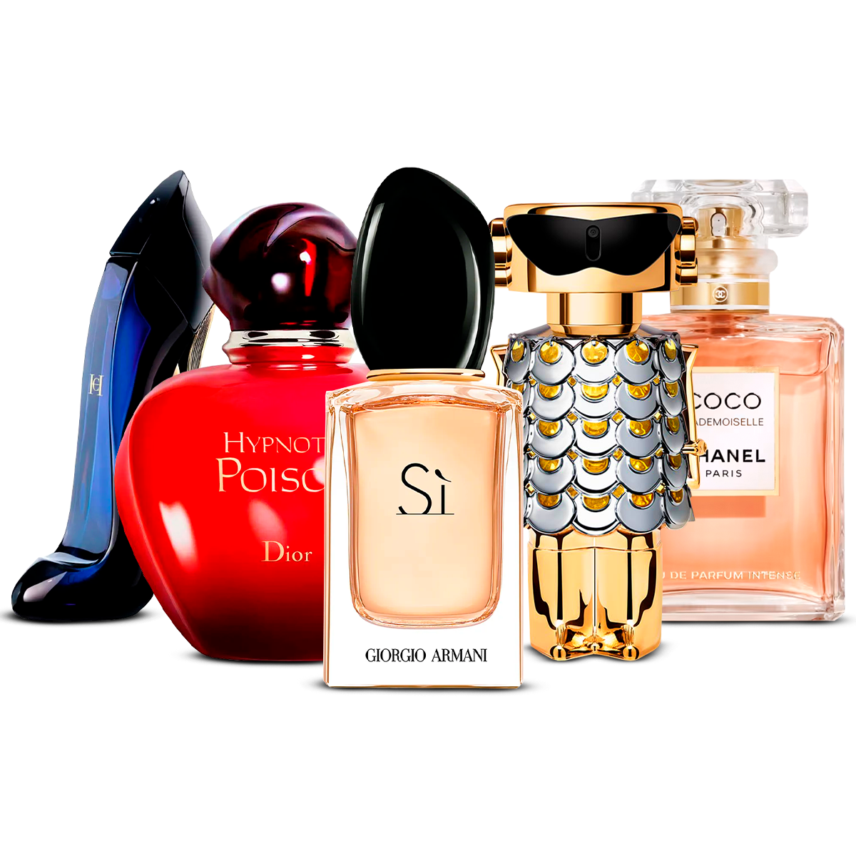Set di 5 profumi – Good Girl, Hypnotic Poison, Sì, Fame e Coco Mademoiselle